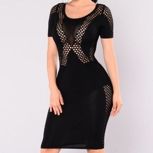 Black fishnet dress